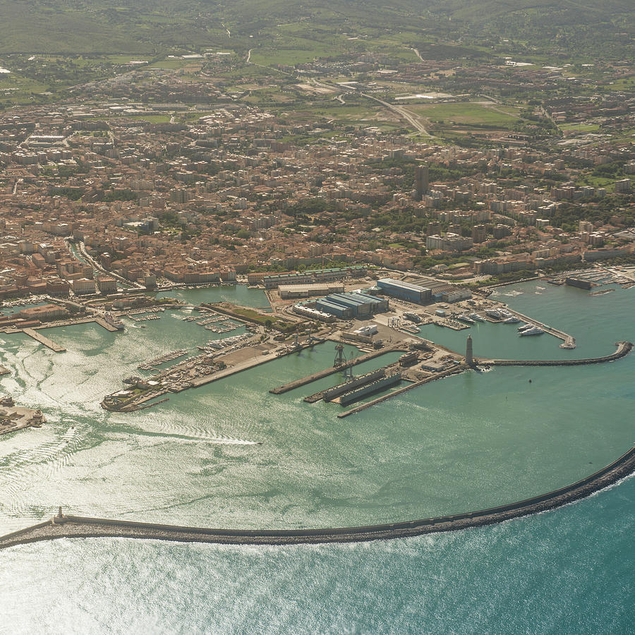 Livorno Coastline Aerial View Photograph by Franckreporter