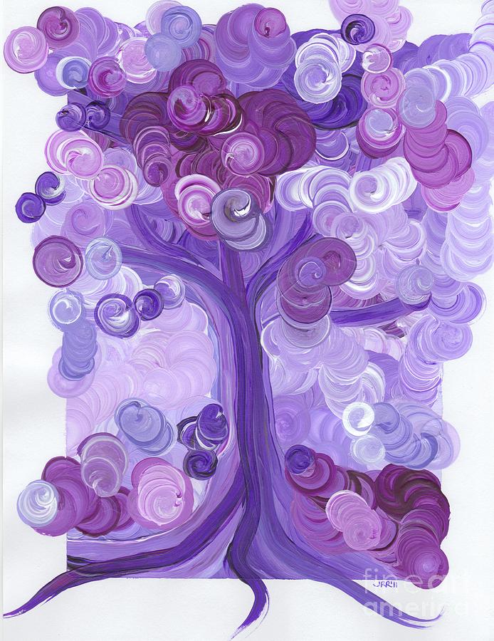 Abstract Painting - Liz Dixons Tree purple by First Star Art
