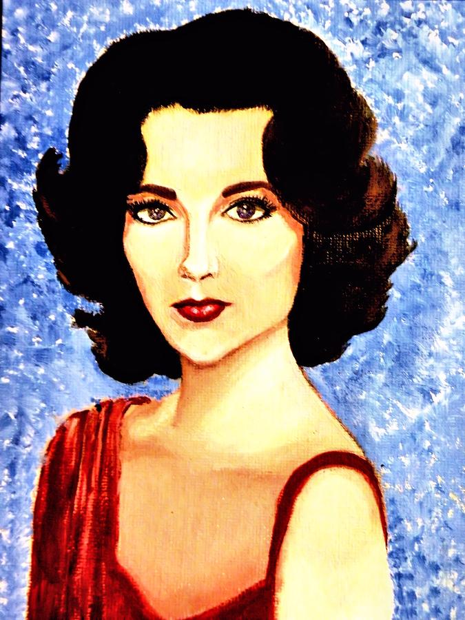 Liz Taylor Painting by Victoria Rhodehouse