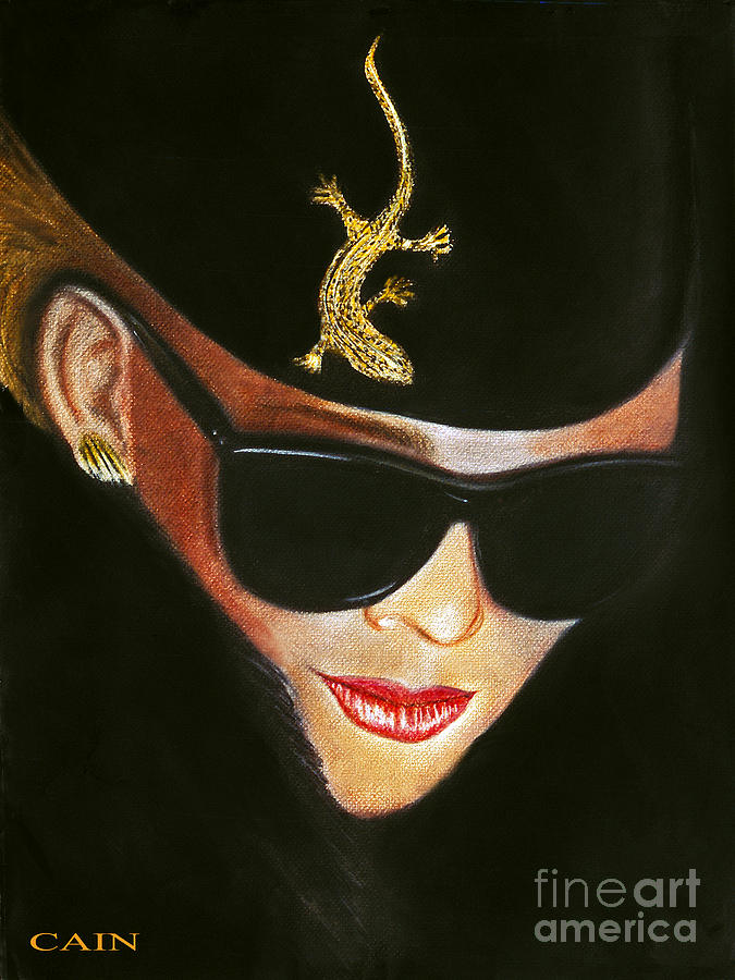 Lizard Lady In Sunglasses Painting by William Cain