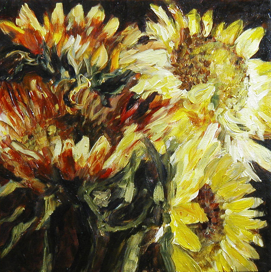 Flower Painting - Lizs Sunflowers by Francine Stuart