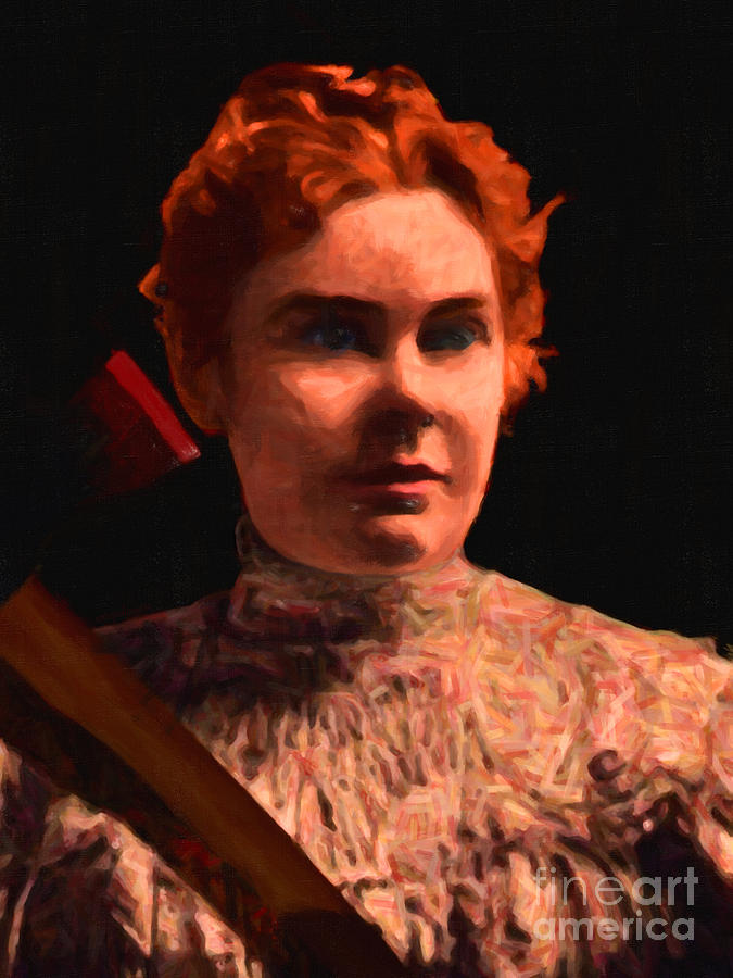 Lizzie Bordon Took An Ax - Painterly - Black Photograph by Wingsdomain Art and Photography