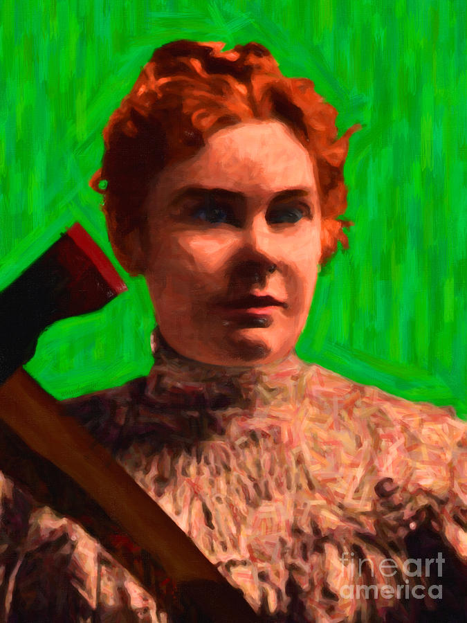 Lizzie Bordon Took An Ax - Painterly - Green Photograph by Wingsdomain Art and Photography