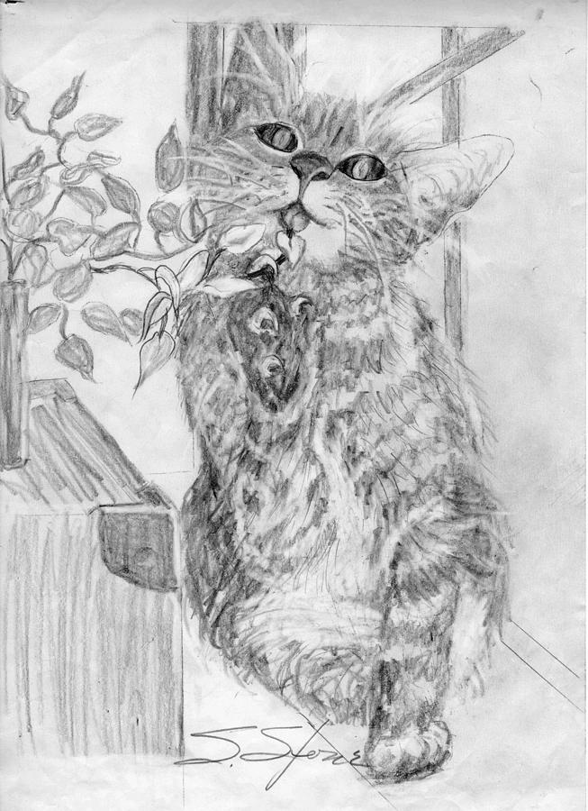 Animal Painting - Lizzy Having a Snack by Sandra Stone Animal Painting - Lizzy Having a Snack by Sandra Stone