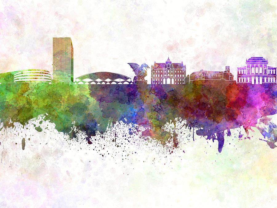 Ljubljana Painting - Ljubljana Skyline In Watercolor Background by Pablo Romero Ljubljana Painting - Ljubljana Skyline In Watercolor Background by Pablo Romero