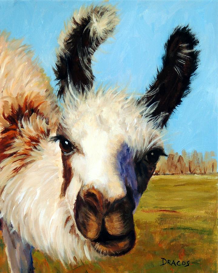 Farm Animals Painting - Llama in Afternoon Sunlight by Dottie Dracos
