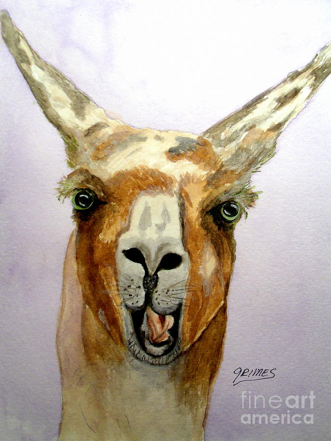 Llama Love Painting by Carol Grimes