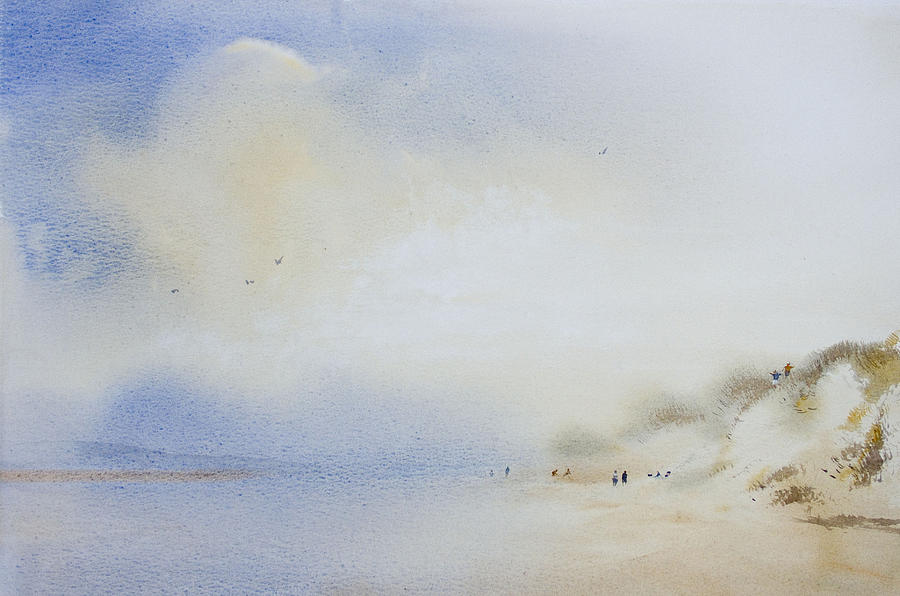 Beach Painting - Lligwy Beach Anglesey Wales. by Lea  Nixon
