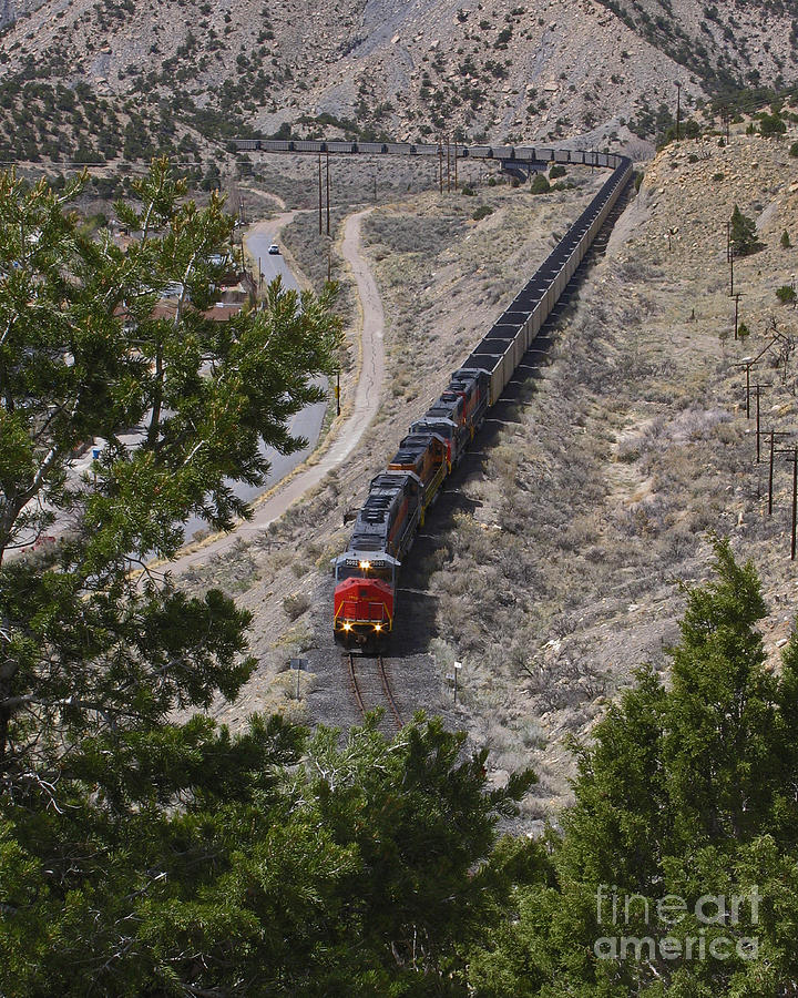 Loaded Coal Train in Spring Canyon Utah Photograph by Malcolm Howard