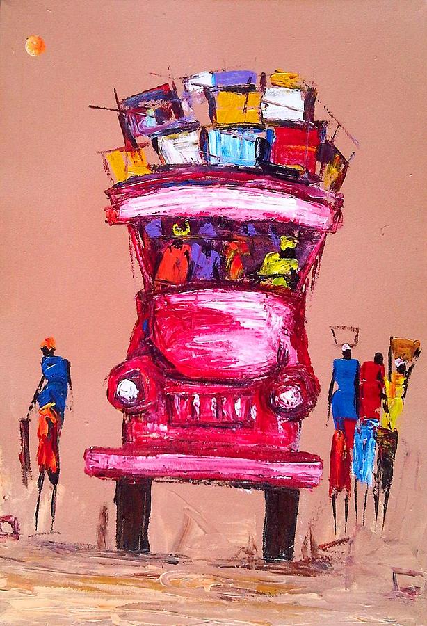 Loaded Truck Painting by Francis Amoah