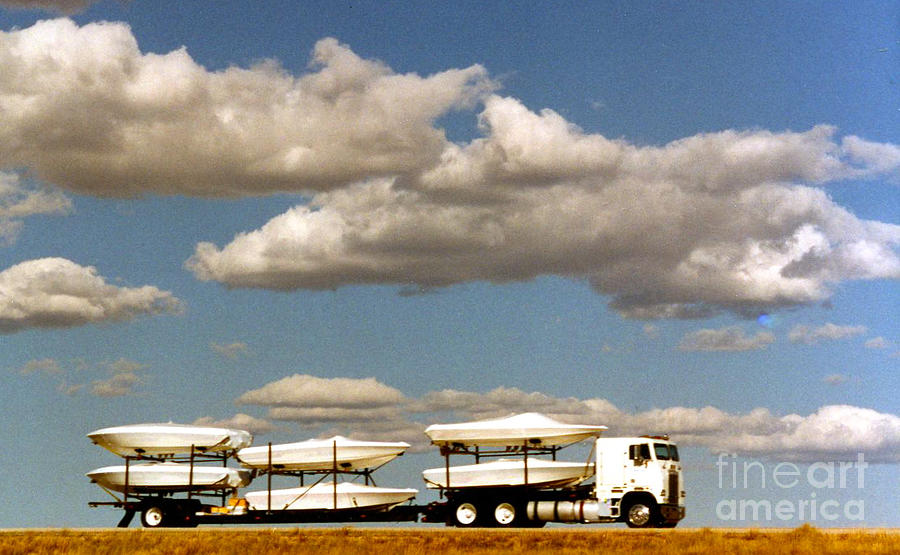 Headed Home for Halloween Loaded Truck in the Clouds Photograph by Phyllis Kaltenbach