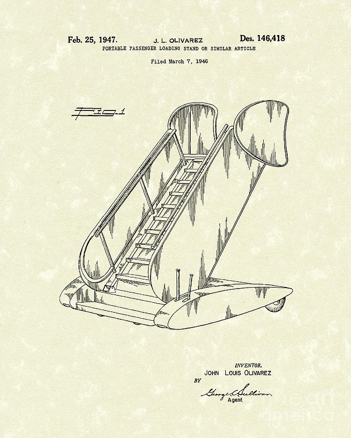 Loading Stand 1947 Patent Art Drawing by Prior Art Design