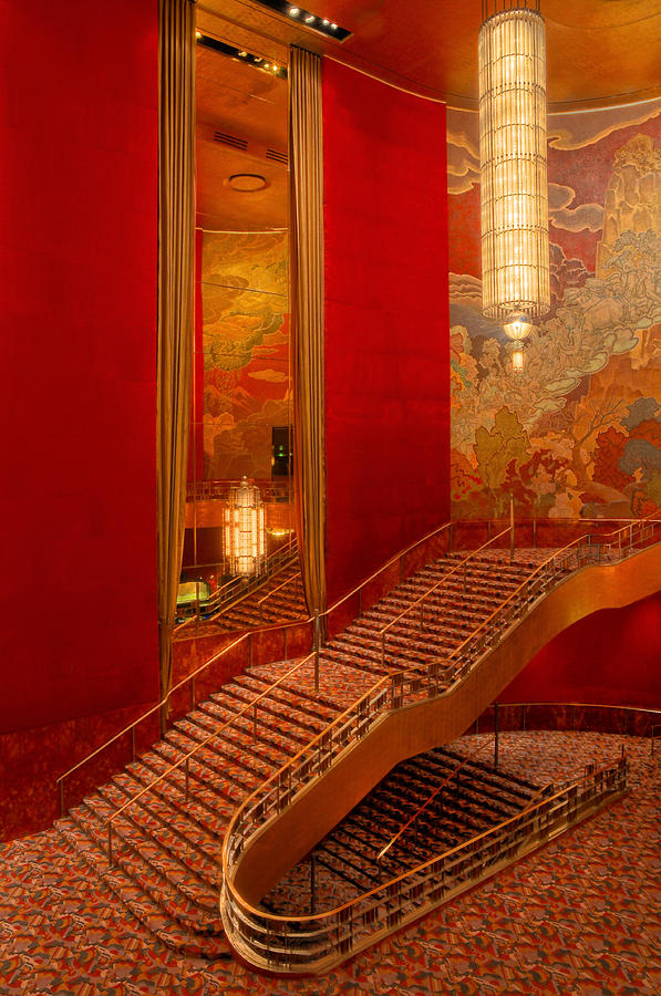 New York City Photograph - Lobby Stairs At Radio City by Dave Mills