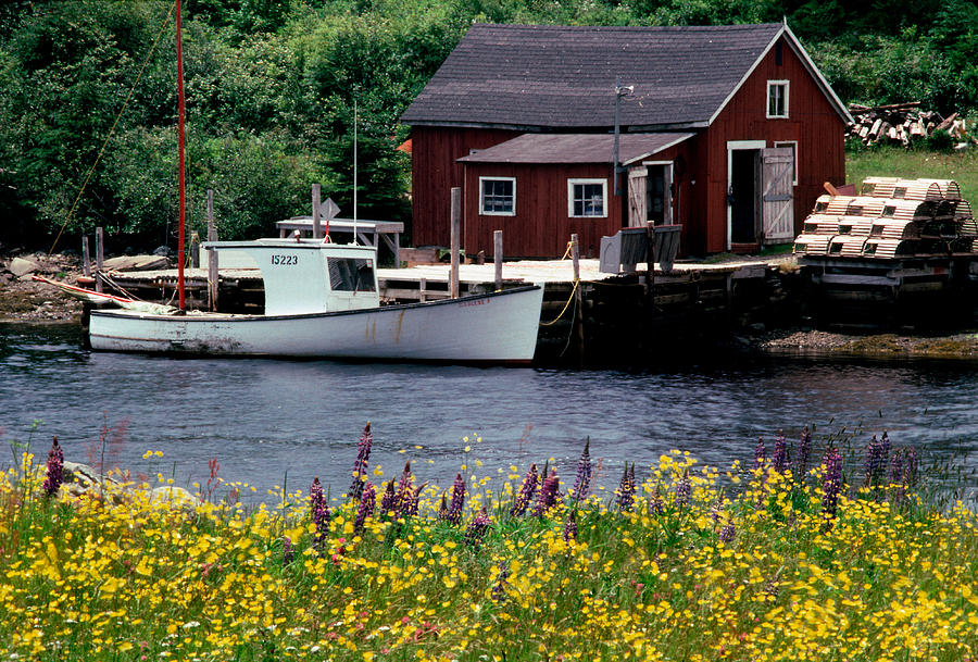 Lobster Boat And Boathouse Photograph by Theodore Clutter