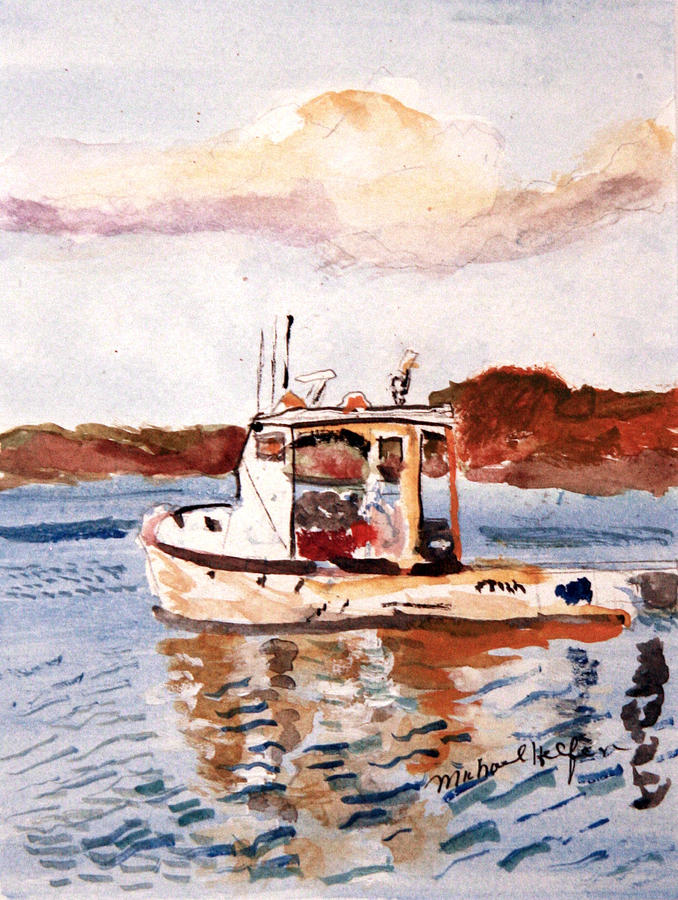 Lobster Boat Painting by Michael Helfen - Fine Art America