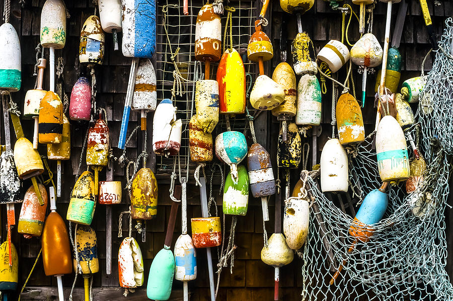 Lobster Buoys and Fishing Net Photograph by Thomas R Fletcher