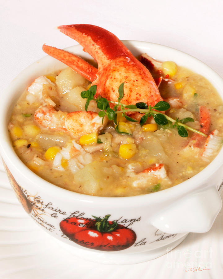 Lobster Chowder with Corn and Poblano Peppers Photograph by Iris Richardson