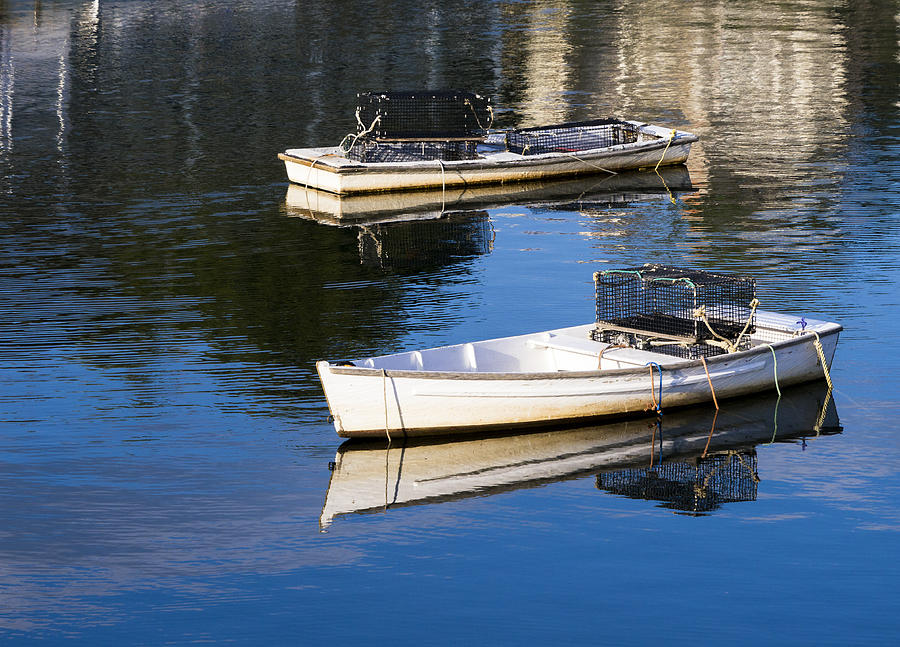 Lobster Dinghies - Perkins Cove - maine Photograph by Steven Ralser
