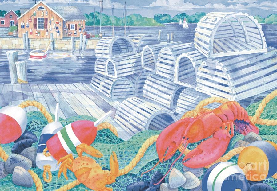 Pier Painting - Lobster Dock by Paul Brent