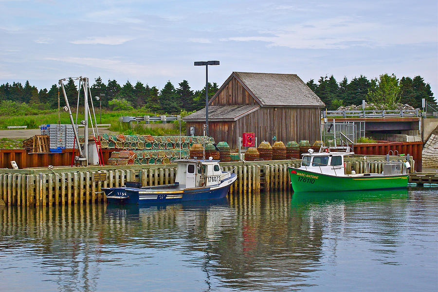 Lobster Fishing Baskets and Boats in Forillon National Park, Quebec, Canada Photograph by Ruth Hager