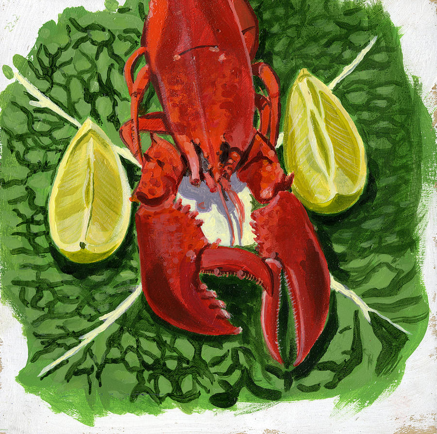 Lobster Painting by Jane Dunn Borresen