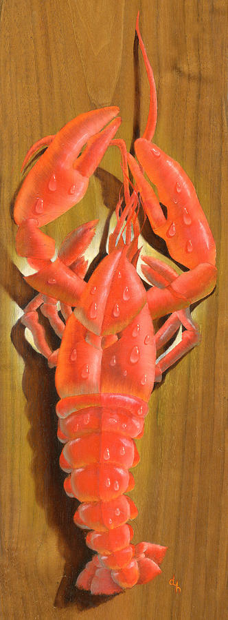 Oil Painting - Lobster On A Plank by Doreta Y Boyd