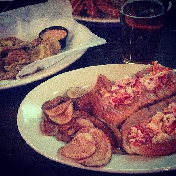 Lobster Rolls, Fried Pickles, A Beer Photograph by Tyler Foran