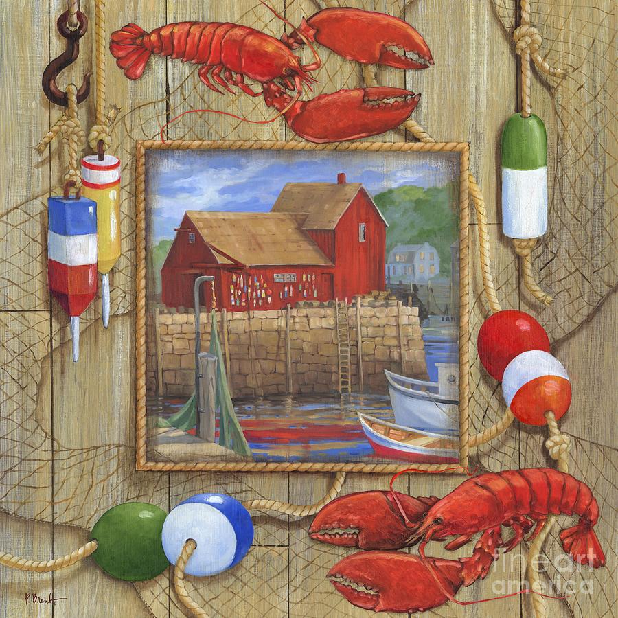 Pier Painting - Lobster Shack Collage by Paul Brent