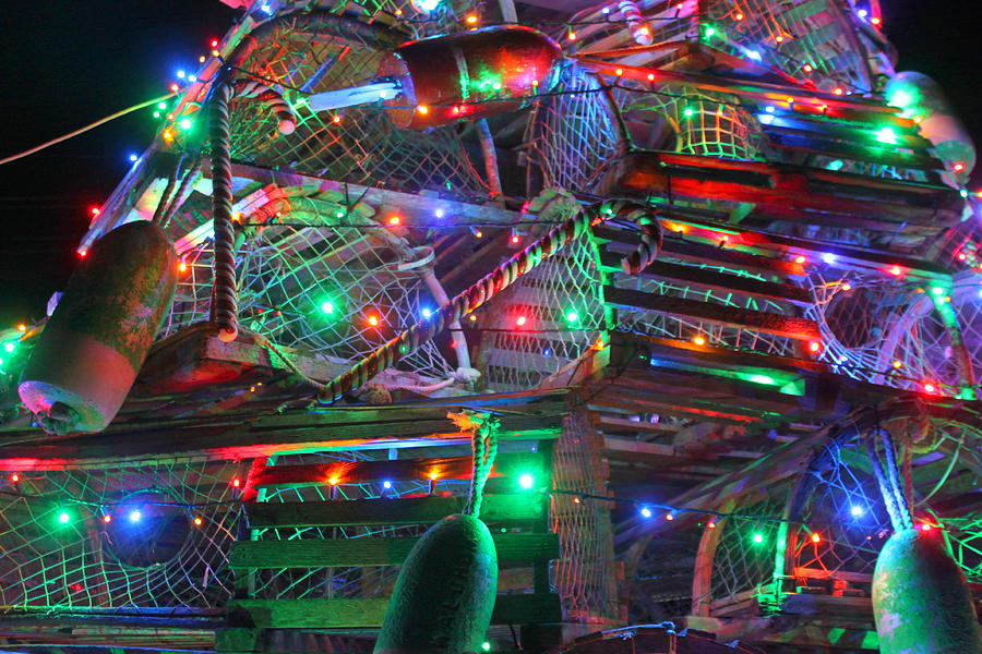 Lobster Trap Christmas Tree Up Close Photograph by Suzanne DeGeorge
