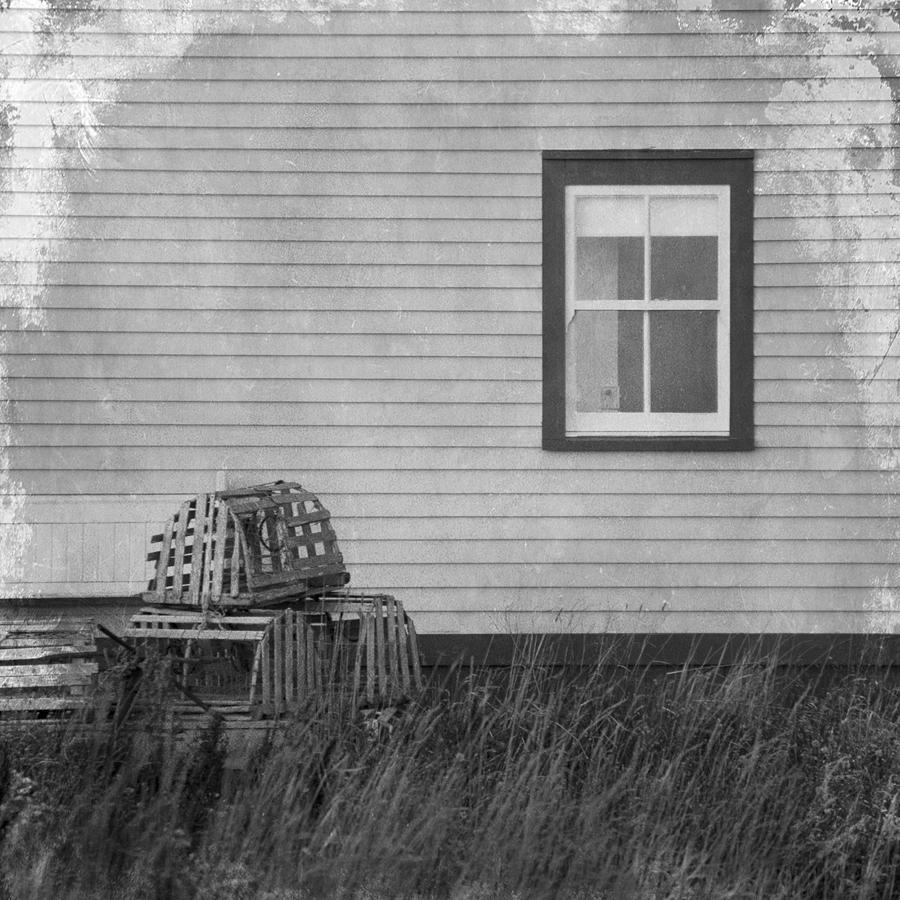 Black And White Photograph - Lobster Traps of Newfoundland by Edser Thomas