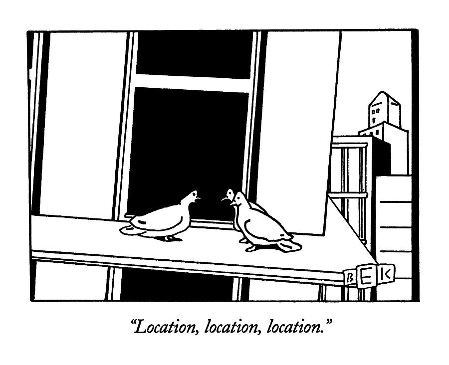Location, Location, Location Drawing by Bruce Eric Kaplan