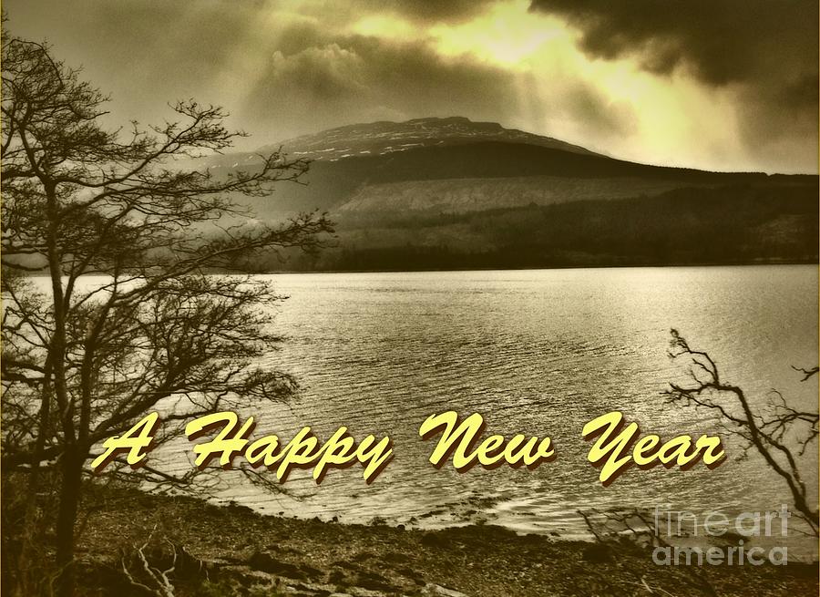 New Year Photograph - Loch Lomond  New Year Greeting by Joan-Violet Stretch