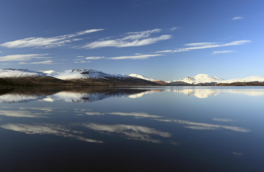 Mountain Photograph - Loch Lomond reflection by Grant Glendinning
