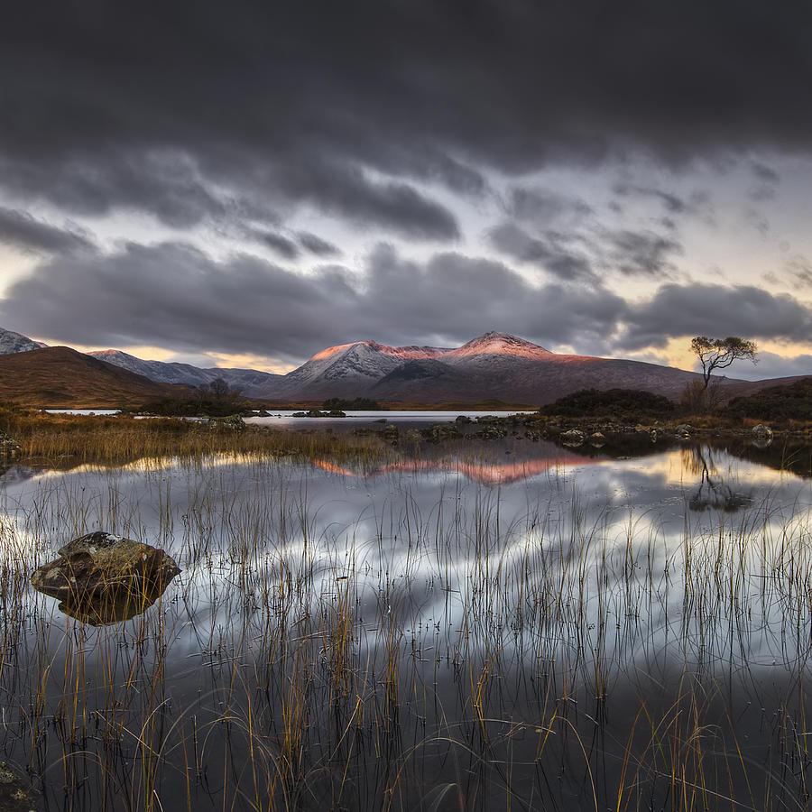 Glencoe Photograph - Loch Nah Achlaise reflection by Nigel Forster