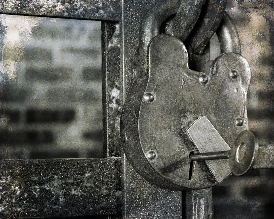 Vintage Photograph - Lock and Key by Jeff Mize