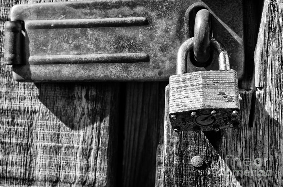 Black And White Photograph - Lock and Latch by Thomas R Fletcher