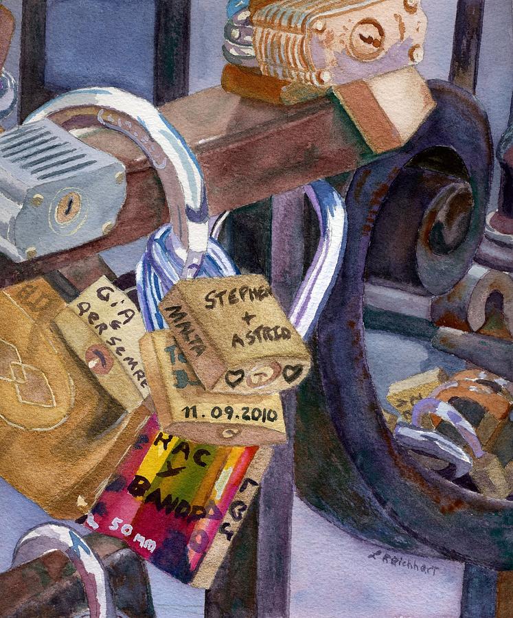 Watercolor Painting - Locks of Luck by Lynne Reichhart
