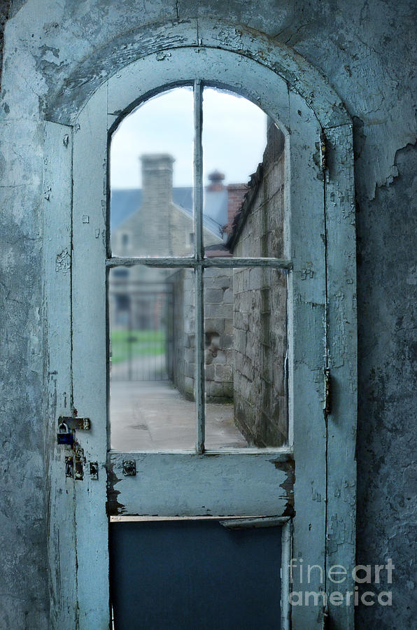 Vintage Photograph - Locked Door with Window by Jill Battaglia