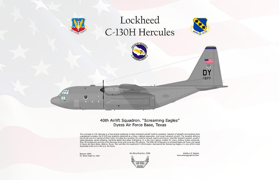 Lockheed C-130H Hercules Digital Art by Arthur Eggers