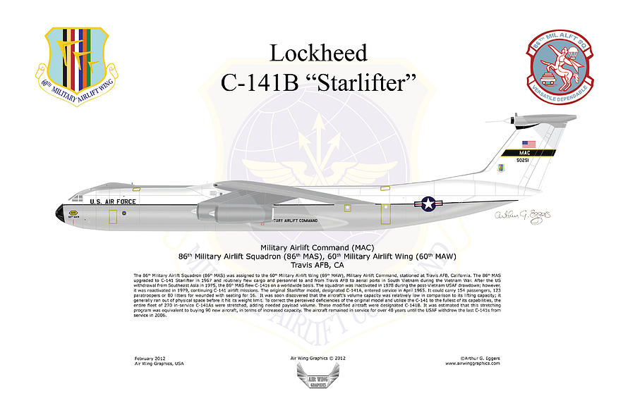 Lockheed C-141B 60thMAW Digital Art by Arthur Eggers