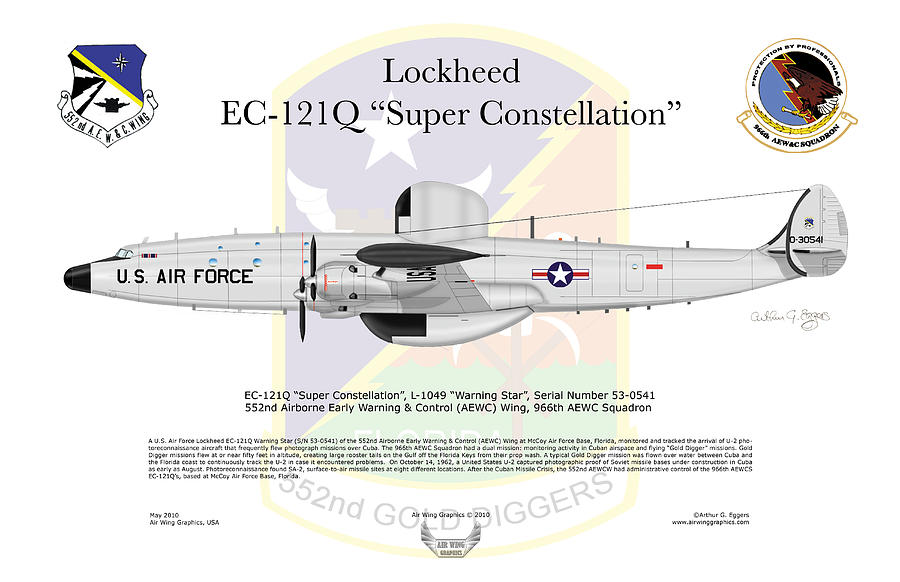 Lockheed Digital Art - Lockheed EC-121Q Super Constellation by Arthur Eggers