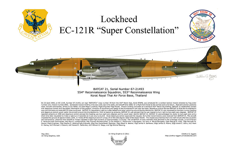 Lockheed EC-121R Batcat 21 Super Constellation Digital Art by Arthur Eggers
