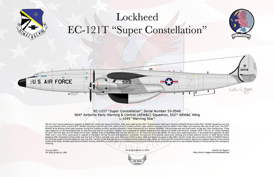 Lockheed Digital Art - Lockheed EC-121T Super Constellation by Arthur Eggers