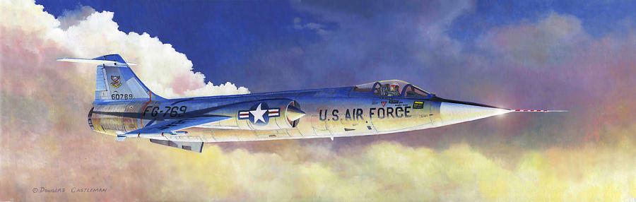 Lockheed F-104A Starfighter Painting by Douglas Castleman