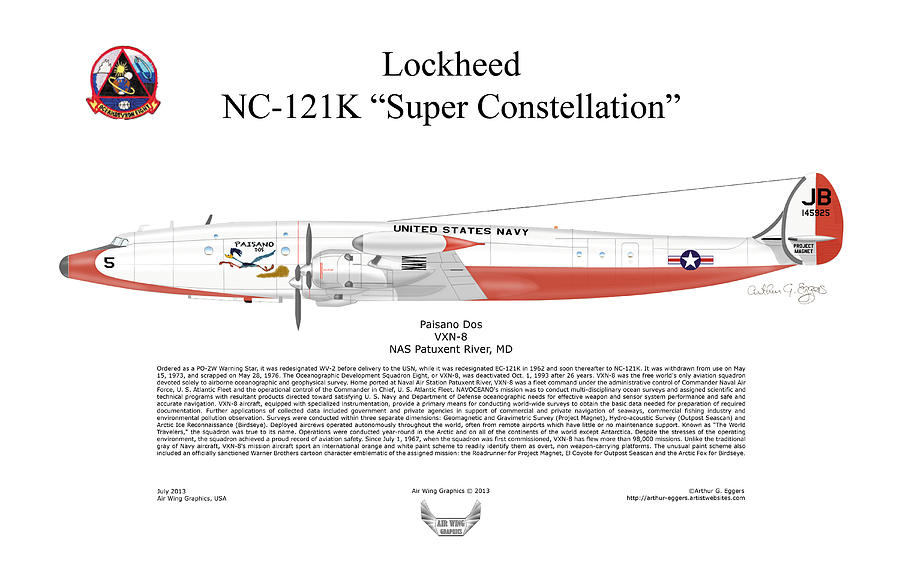 Lockheed NC-121K Project Magnet Digital Art by Arthur Eggers