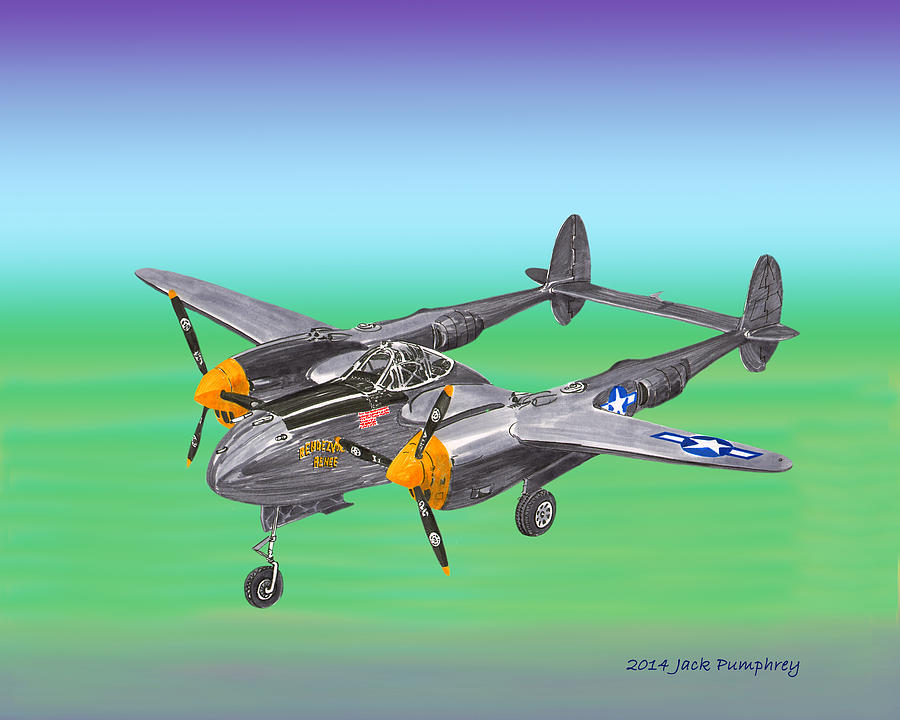 Lockheed P 38 Lightning Painting by Jack Pumphrey