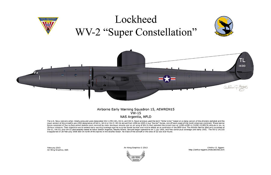 Lockheed WV-2 Super Constellation Digital Art by Arthur Eggers