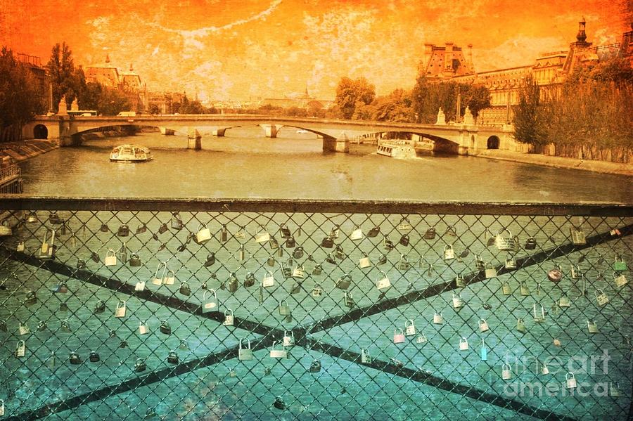 Locks over the Seine with Textures Photograph by Carol Groenen