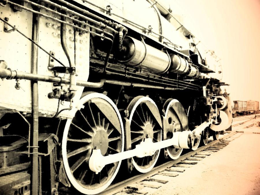 Locomotive 1519 - BW - Vintage 02 Photograph by Pamela Critchlow
