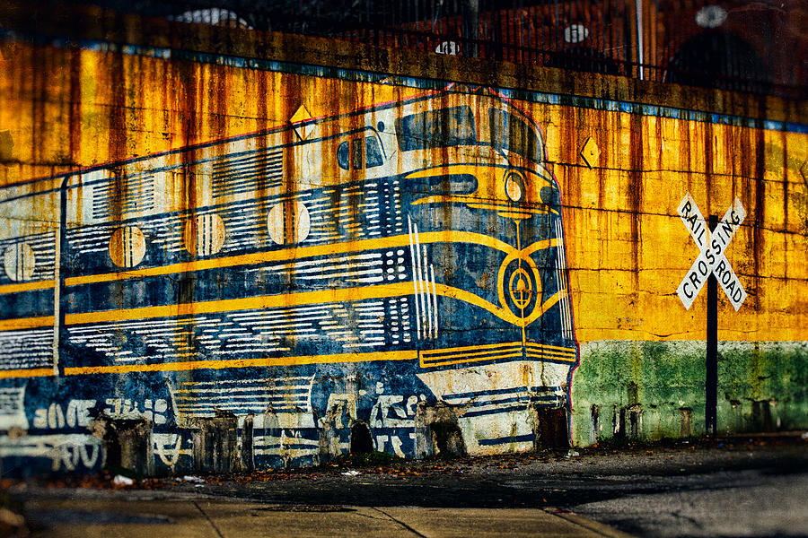Locomotive On a Wall Photograph by Bill Swartwout